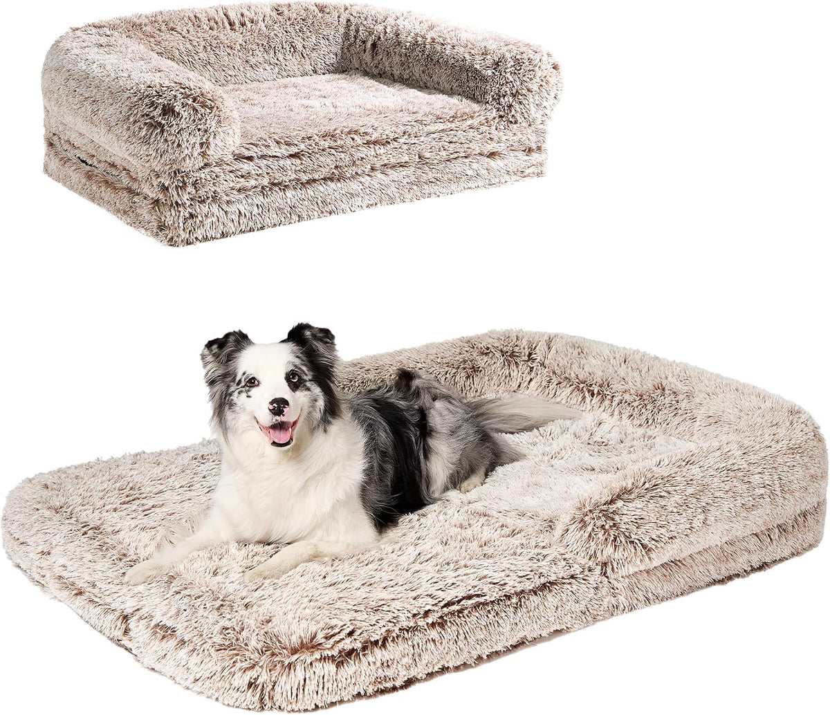 EHEYCIGA Orthopedic Foldable Human Dog Bed, 72x44x11 - 54x38x7.5(Folded 38x27) / Faded Brown