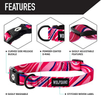 Wolfgang Heavy Duty, Adjustable Dog Collar with Quick Release Nylon Buckle for Walking & Training - Large (1 Inch x 18-26 Inch) / MarbleSwirl Print - image 3