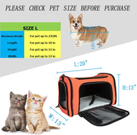 Soft Sided Carrier for Small Medium Cats Dogs - 20.0"L x 13.0"W x 13.0"H / Orange - image 2