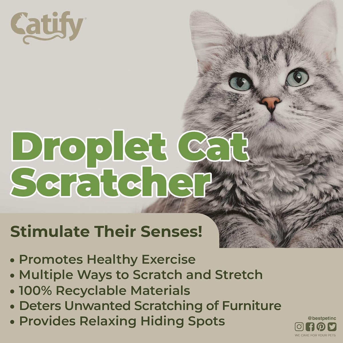 Catify Spin n' Scratch Cat Scratch Pad Refill, Round - Droplet - image 3