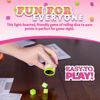 Continuum Games Retro Bunco game kit with colored dice, dice cups, silver bell and score pad