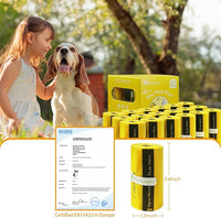 Certified Compostable Dog Poop Bags-270 Bags 18Rolls, Poop Bags for Dogs Made of Cornstarch - ASTM D6400 By USA, Leakproof Easy Open, Unscented Dog Waste Bags (Yellow)