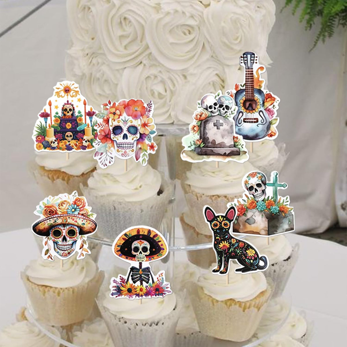 Rsstarxi 24 Pack Ghost Baby Boo Cupcake Toppers Glitter Spooky Little - Design 35 - image 4
