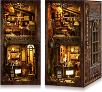 CRIOLPO vintage bookstore book nook kit with LED lights and ladder - view 2