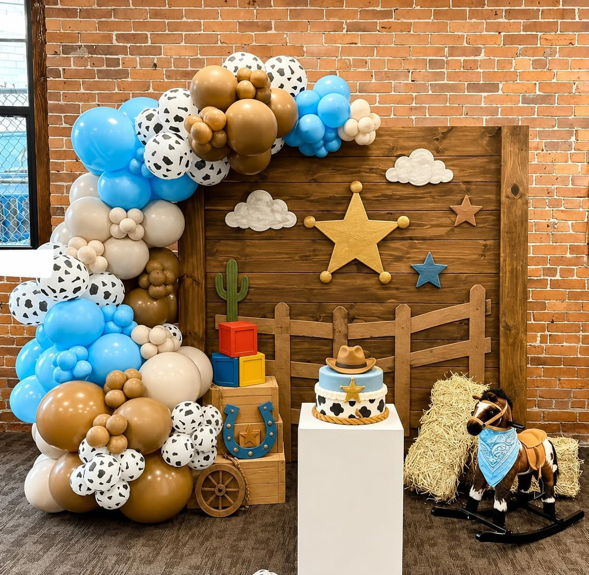 HILAVO Toy Inspired Story Balloons - Cow Blue Brown / 35PC - image 4
