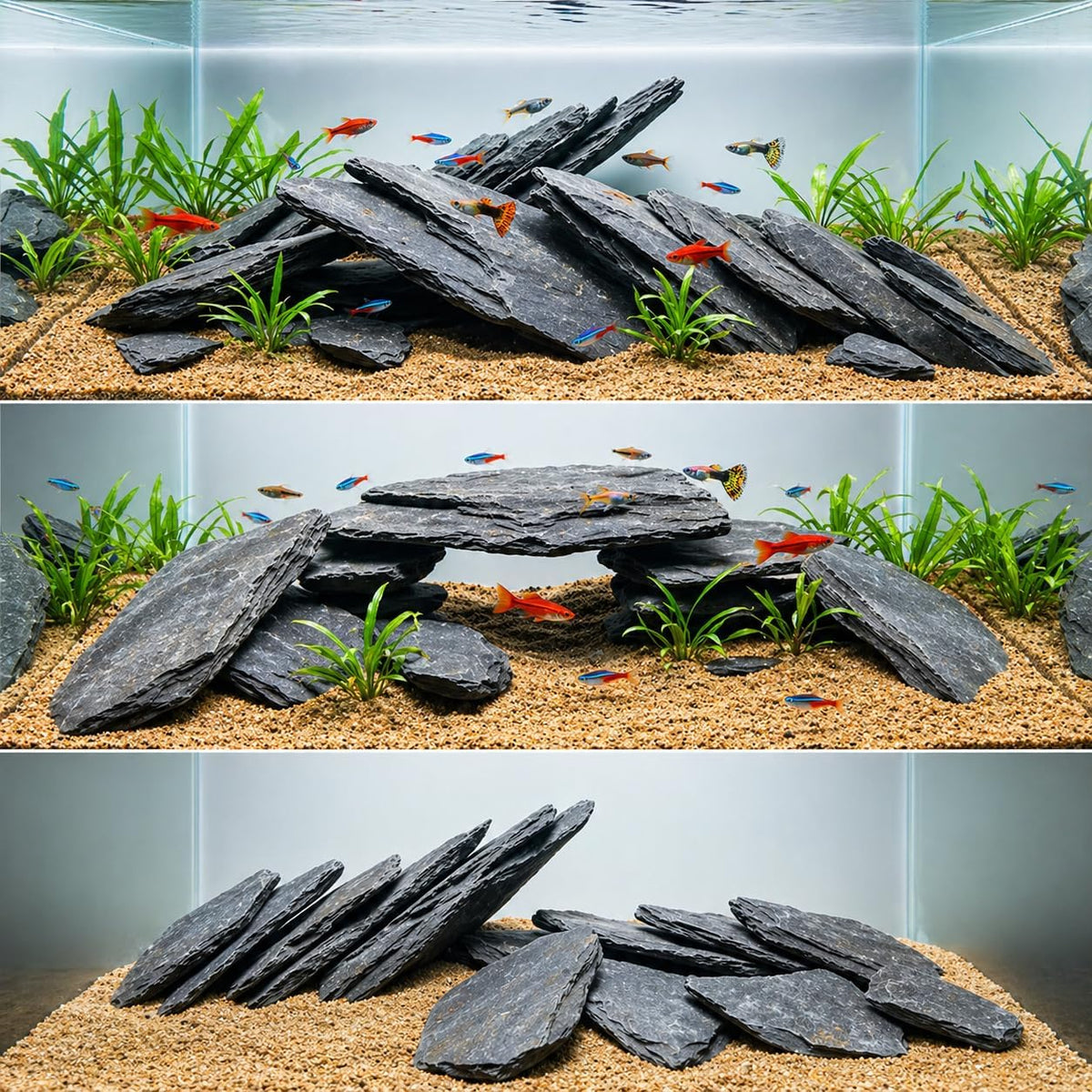 Aquarium Rock Natural Slate Rocks 2 to 4 inch Aquariums Stone - 20lb（2-8'') - image 3
