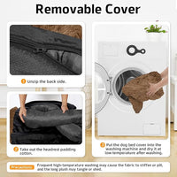GGIB Calming Dog Bed Fluffy Plush Dog Mat for Furniture Protector with Removable Washable Cover for Large Medium Small Dogs and Cats (Medium, Brown)