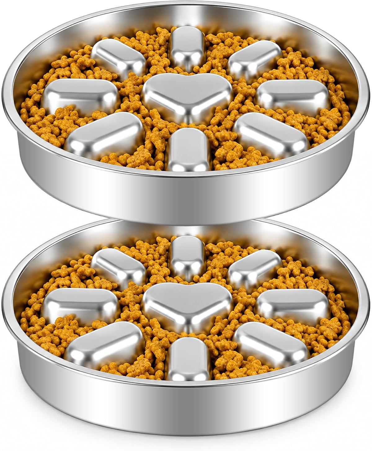Slow Feeder Dog Bowls with Non-Slip Mat - 2 Cup 2 Pack