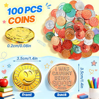 Geodurn 100 plastic pirate gold coins with embossed pirate design - view 7