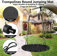Tree Swing with PP Mat, Durable, Safe, and Easy to Install - 40 inches diameter+Extra Straps - image 2