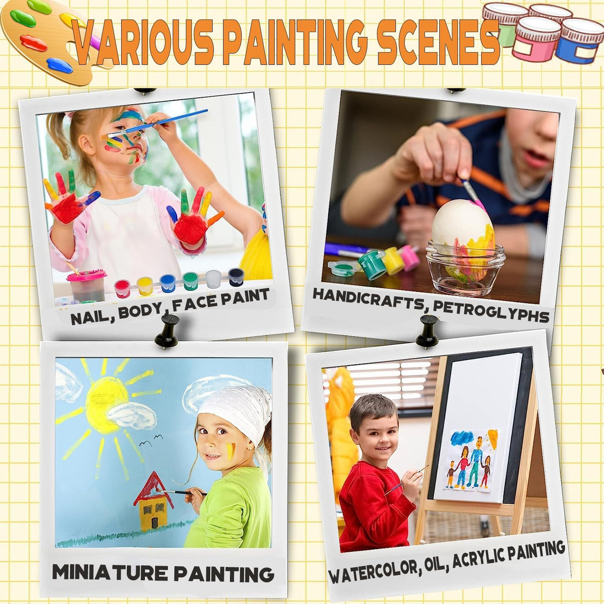 280 Pcs Mini Acrylic Paint Set for Kids - COLOR-1(280 PCS) - image 4