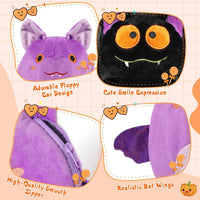 MIAODAM 11 inch reversible Halloween bat plush in purple - view 29