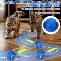 AIERSA Interactive Cat Toys for Indoor Adult Cats, Automatic Self-Play Cat Ball Toy for Kitten to Keep Them Busy, Electric Speed Tail Moving Cat Toy with 3 Tails and 4 Springs (Blue)