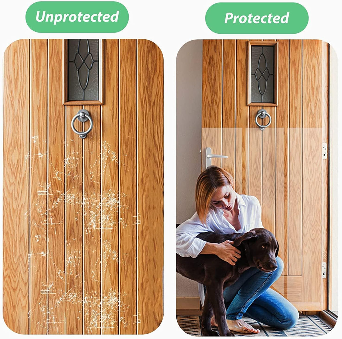 Door Protector from Dog Scratching 118" x 8.2" Cat Scratch Door Frame - 118" x 8.2" - image 4