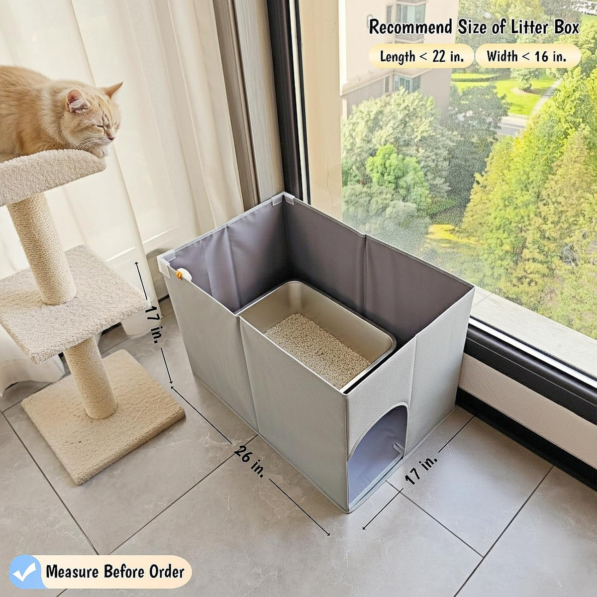Extra Large Cat Litter Box Enclosure - 4-Walls with Pet Door - image 3