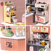 Rolife Super Creator miniature house kit, Double Joy Bubble Tea shop with LED light - view 11