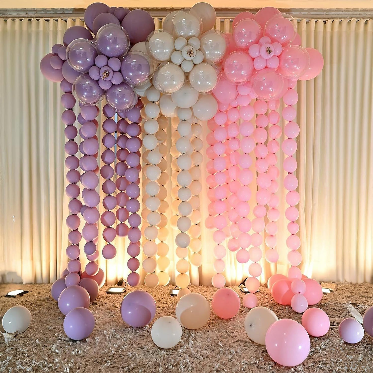 Pearl White Linking Balloons for Wedding Bride Shower Mermaid Party - Sand White / 10 inch - image 4