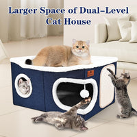 Extra Large Cat Beds for Indoor Cats - Blue / Extra Large - image 4