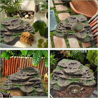 PINVNBY Basking Platform for Turtles Tortoise Dock Resin Resting Rock - 【L:7.1”Lx6.3”Wx2.7”H】 / 【brown】 - image 2