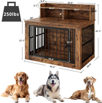 IRONCK Dog Crate Furniture, Heavy Duty Pet Crate for Large Dog - 30.0"L x 43.3"W x 41.8"H / Brown - image 2