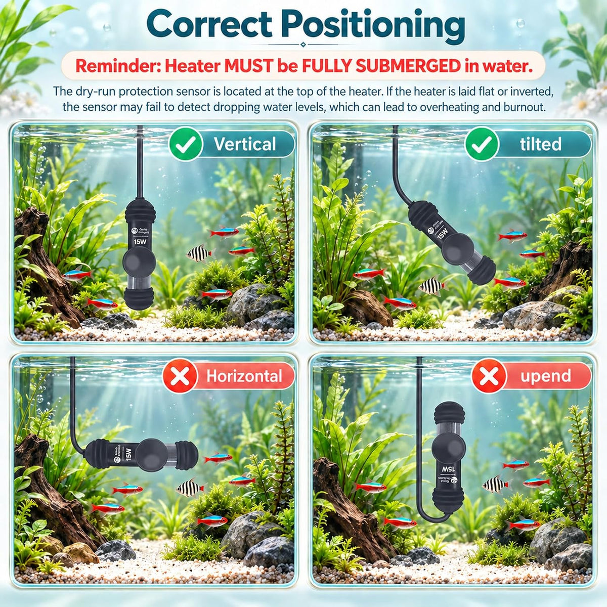 AquaMiracle 100W Small Aquarium Heater Dual LED Display for 10-20 Gal - For 5-10 Gal Aquariums - image 3