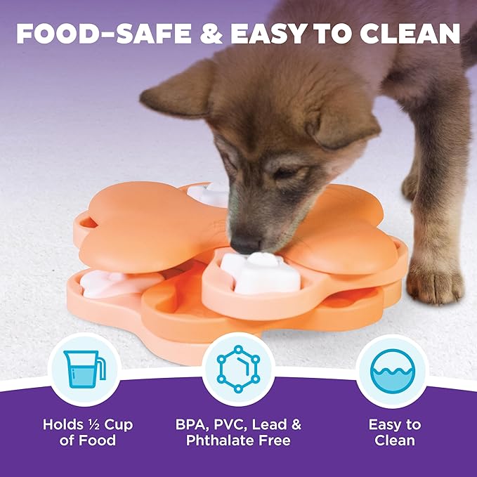 Outward Hound Nina Ottosson Puppy Tornado Dog Puzzle Interactive Treat Puzzle Dog Enrichment Dog Toy for Puppies, Level 2 Intermediate, Pink