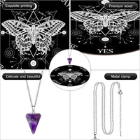 Blulu Pendulum and Board Wooden Dowsing Set Crystal Necklace Wiccan - Black - image 3