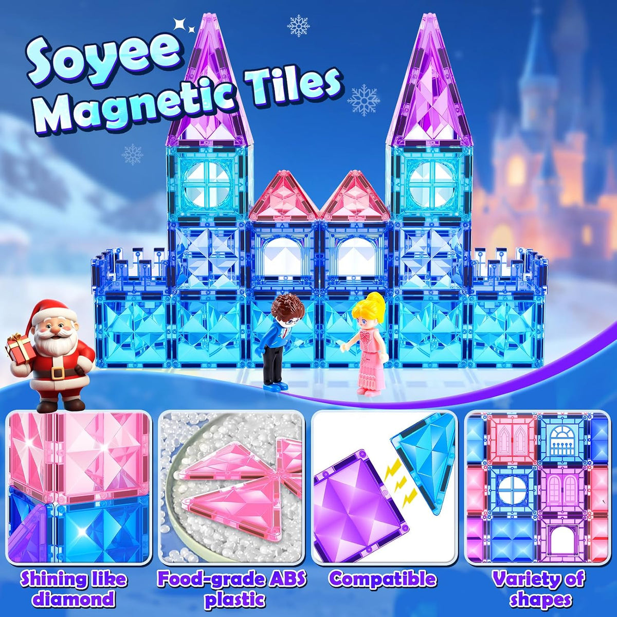 Diamond Magnetic Building Blocks for Kids - Blue - image 3