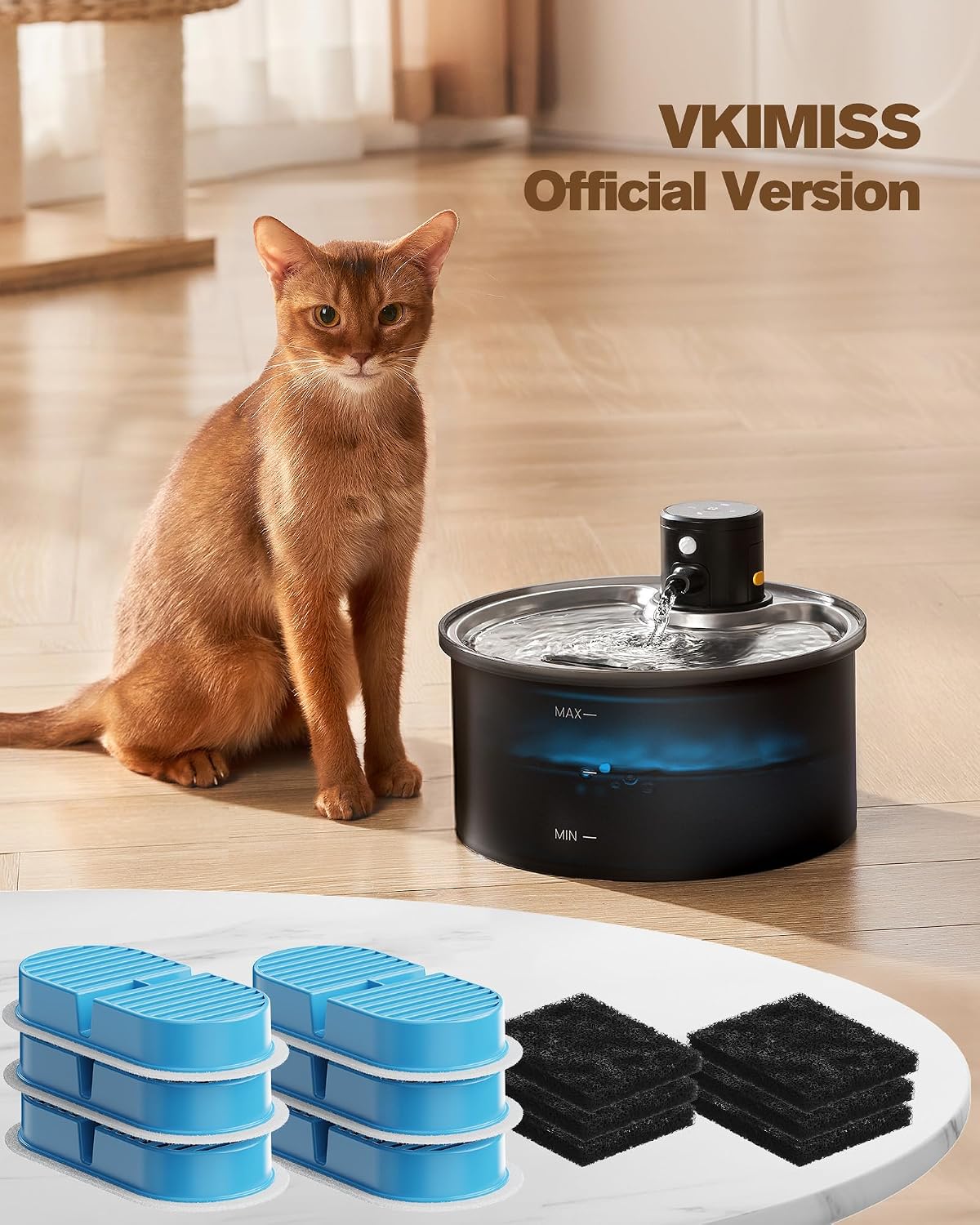 VKIMISS Cat Water Fountain Filters: Pet Water Dispenser Filter - Filters 6pcs - image 3