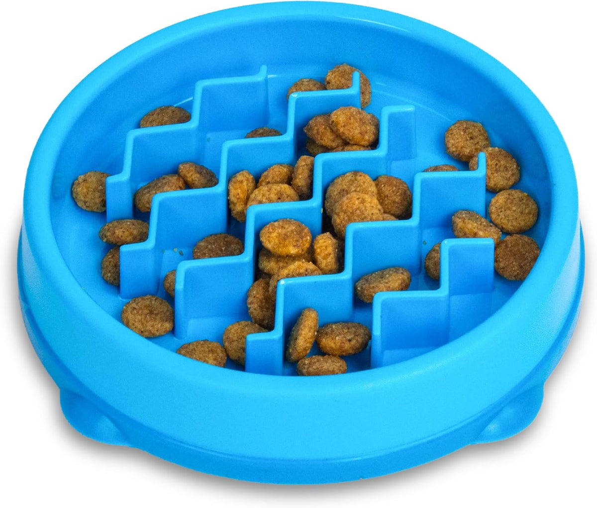 Catstages Kitty Slow Feeder Bowl for Cats & Kittens, 3/4 Cup - Slow Feeder - Blue