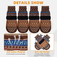 Dog Socks Shoes for Hot Pavement - Brown / X-Small(4 Pack) - image 3