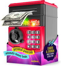 Piggy Bank for Kids, Electronic Money Saving Box w/Code - Red