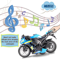 BOBUEXER die-cast motorcycle toy in blue, 1:14 scale pull-back bike with lights and sound - view 11