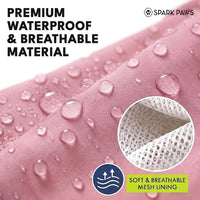 Spark Paws Dog Raincoat, Waterproof Rain Jacket w/Hood - Sea Pink / Small - image 4