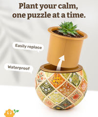 PieceRelax Unique 3D Puzzle Planter, 80 Plastic Pieces [K1101] - Daisy Breeze - image 2