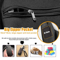 Tomkas Small Dog Sling Carrier - Zipper Pocket & Classic Strap - for 3-10 lbs Pets(Black)