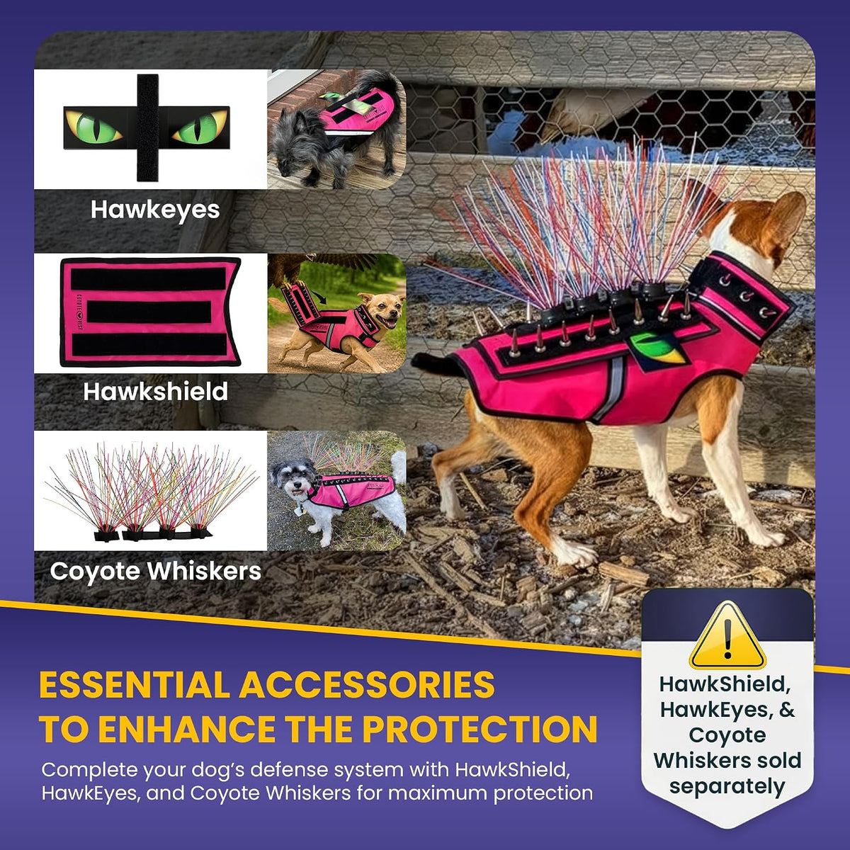 CoyoteVest SpikeVest Dog Harness, Made in the USA, XS-Yellow – Essentials for Dogs - Yellow / Small - image 3