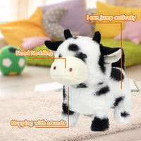 Easfan Walking Dog Toy for Kids Barking Interactive Puppy Stuffed - Black_Cow - image 2