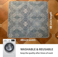 nunubaby Washable Pee Pads for Dogs, Stylish, Non-Slip and Leak-Proof Pee Pads. Reusable Potty Pads for Dogs for Crates and Floors.(Blue/Multi, 48" x48" )