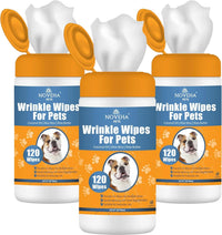 NOVEHA Pet Wipes, Formulated Pet Wipes - 360 Wrinkle Wipes