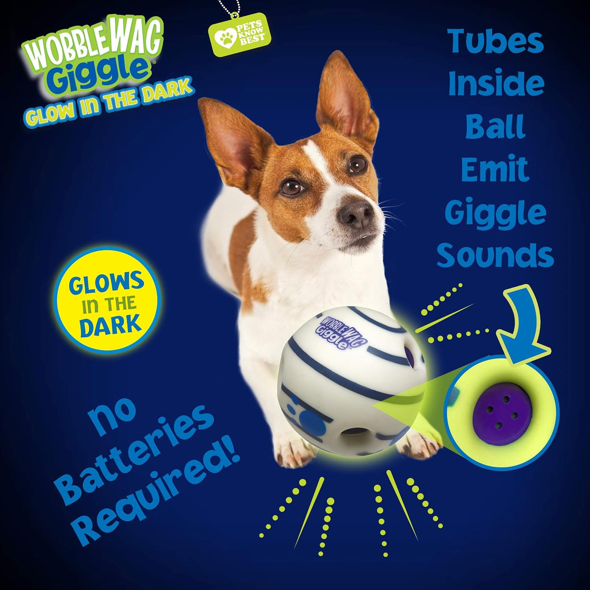 Wobble Wag Giggle Ball, Interactive Dog Toy - Glow In The Dark - image 3