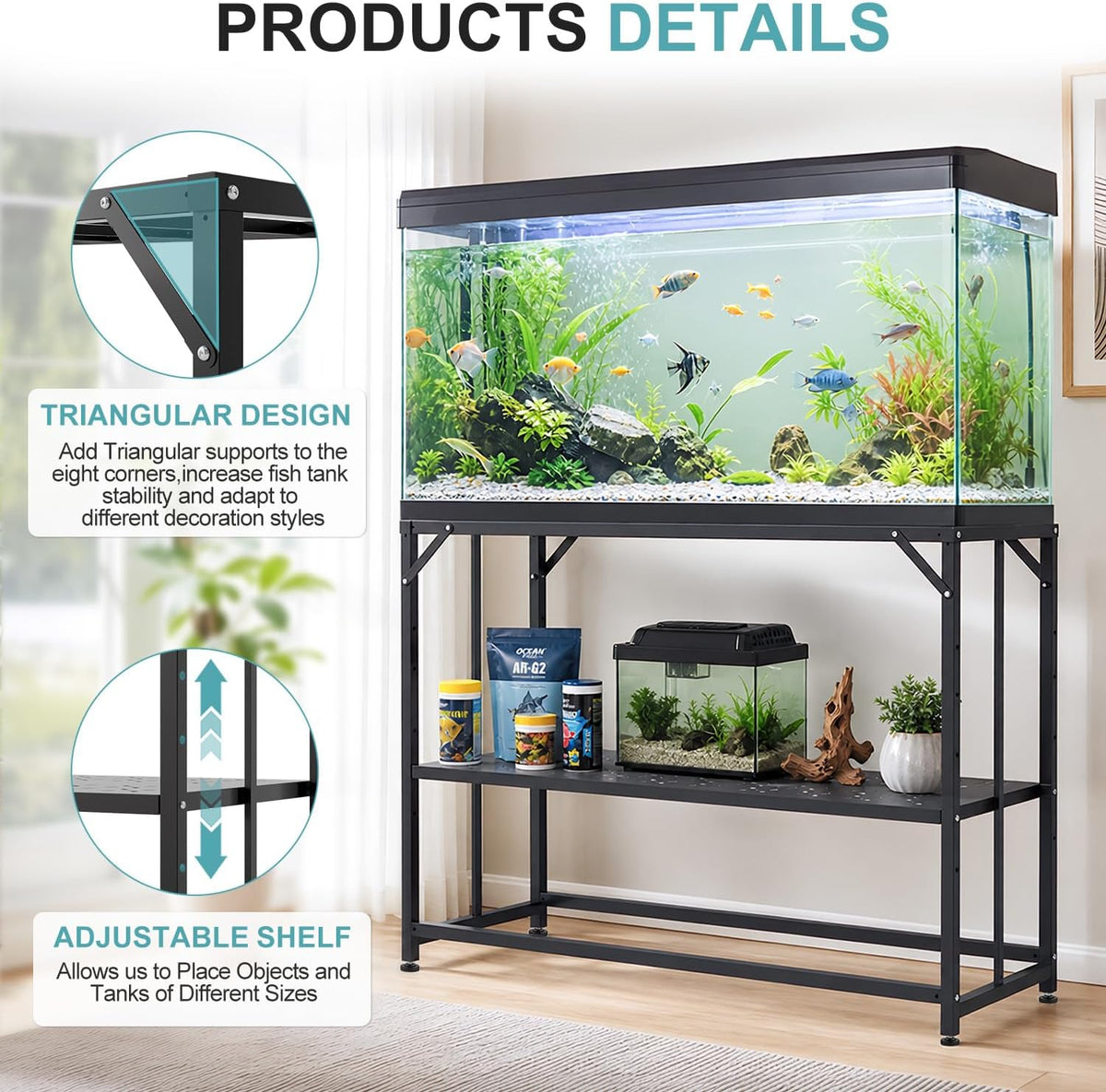 TOCRETOARE Fish Tank Stand 40 Gallon - 48.4"x19.7"x32.3" - image 4