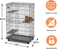 MidWest Homes for Pets Folding Metal Indoor Cat Playpen - Satin Black E-Coat / 36.0"L x 23.5"W x 50.5"H - image 2