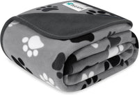 PetAmi Waterproof Dog Blanket, Leakproof Pee Proof Cat Blanket - Paw Print Gray / Large (40x60)