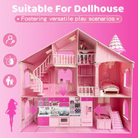 SOCBTNSO 64 PCS Pink Kitchen Toy with Lights Sounds for 3 4 5 6 7 - image 3
