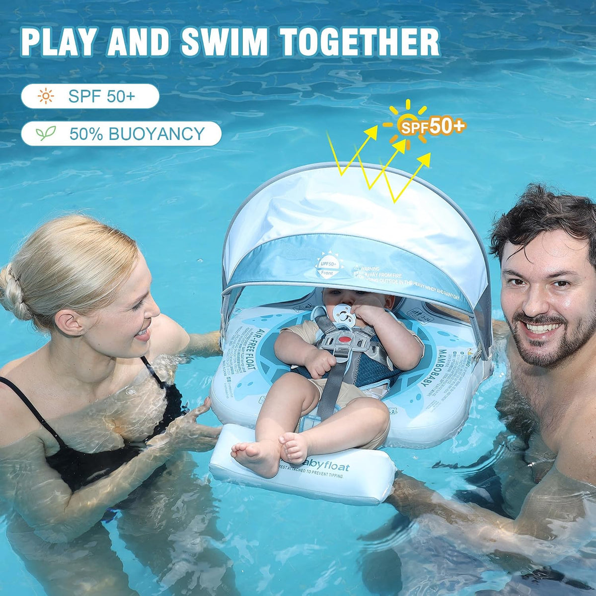 Baby Floats for Pool with Canopy Removable Sun Protection Canopy - Turtle Upgrade - image 2