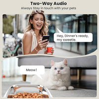 Automatic Cat Feeder with Dual Camera, 5G WiFi Pet Food Dispenser with 2-Way Audio, 2K HD Video with Night Vision, Easy APP Operation, AI Pet Motion Capturing, for Cat Dog Small Pet