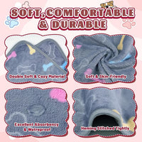 6 Pcs Washable Guinea Pig Blankets Absorbent Small Animal Fleece Bedding Waterproof Cage Liners Reusable Pet Pee Pad Sleep Mat Cover for Rabbit Rat Hamster Ferret Chinchilla Hedgehog (16"x24")