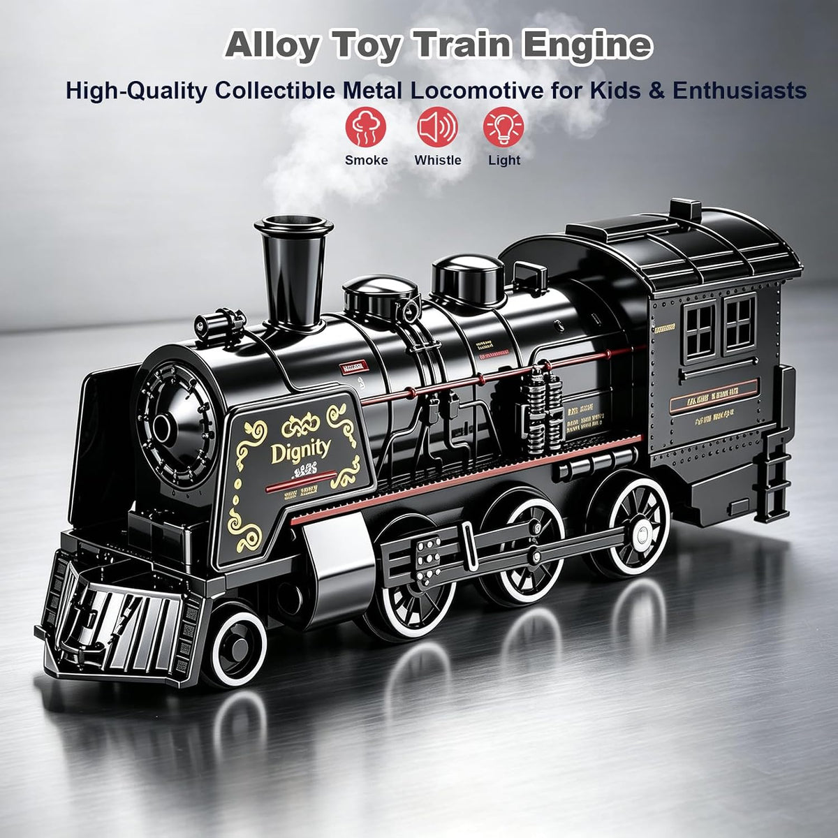 Electric Train Sets for Boys Girls Metal Alloy Christmas Trains Toys - Green Electric Train Set - image 2