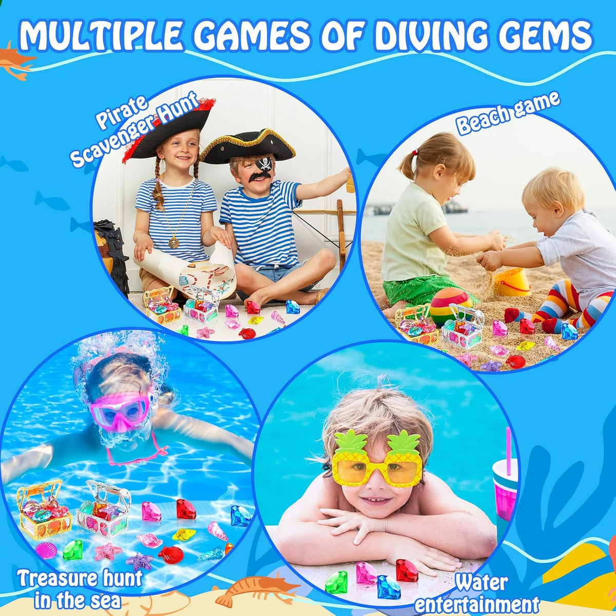 MARFOREVER Extra Large Diving Gem Pool Toys 60MM Extra Big Colorful - Ocean Dive Gems - image 4
